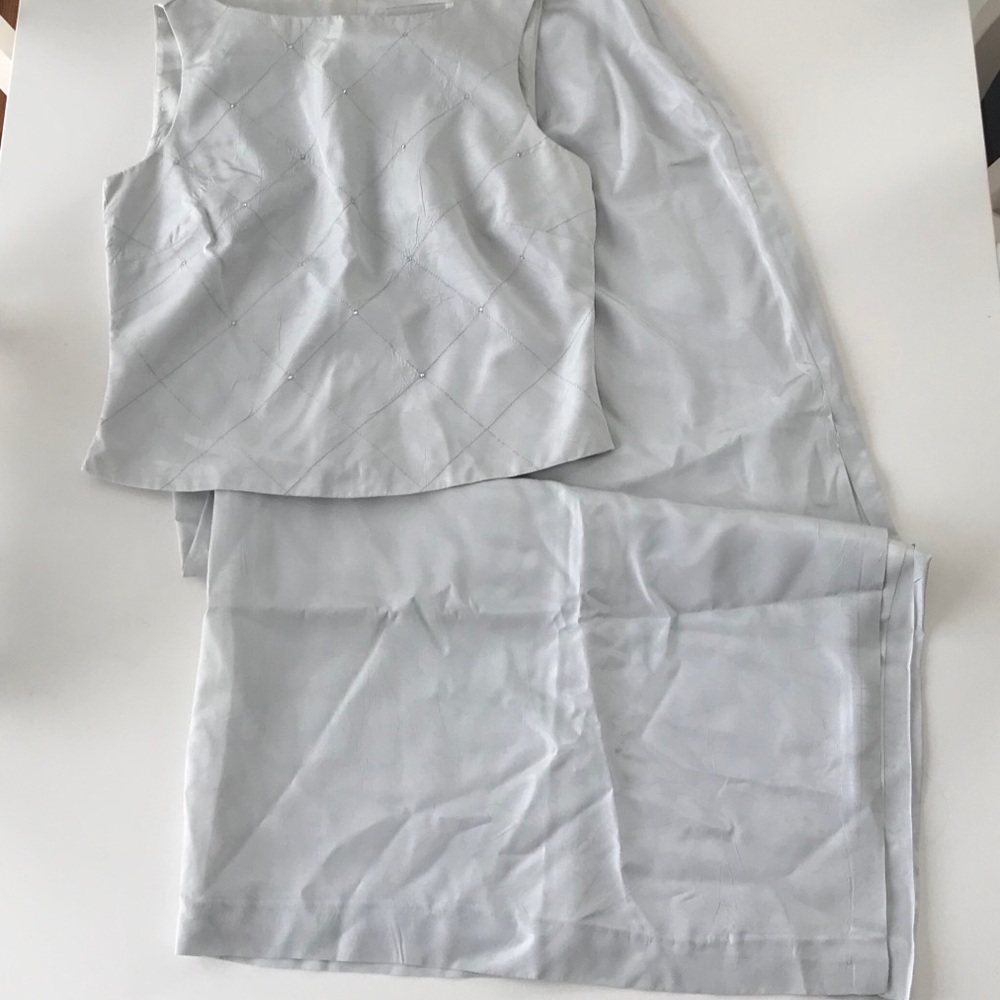 2 piece platinum evening dress